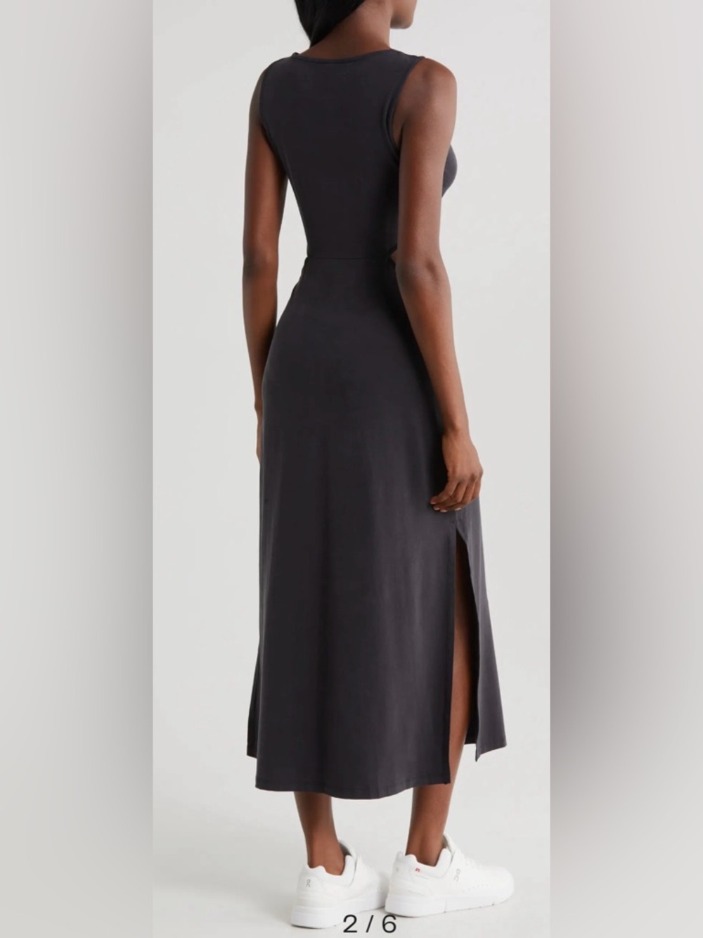 Beyond Yoga Black Twist-Knot Cutout Midi Dress M - Picture 10 of 15
